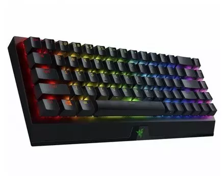 Клавиатура проводное/беспроводное Razer BlackWidow V3 Mini HyperSpeed, механическая, Razer Yellow Switch, подсветка, Bluetooth/Радиоканал/USB, черный (RZ03-03890700-R3R1)