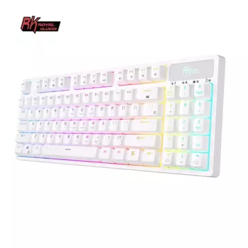 Клавиатура проводная/беспроводная Royal Kludge RK89, механическая, RK Lemon, подсветка, Bluetooth/Радиоканал/USB, белый/синий (6935280824005)