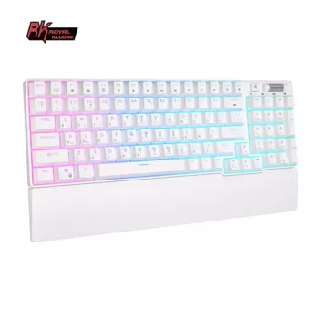 Клавиатура проводное/беспроводное Royal Kludge RK96 , механическая, RK Blue , подсветка, Bluetooth/Радиоканал/USB, белый (6935280814808)