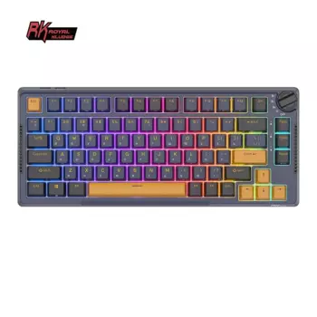 Клавиатура проводное/беспроводное Royal Kludge RK-H81 , механическая, RK Sky Cyan , подсветка, Bluetooth/Радиоканал/USB, черный (6935280823350)