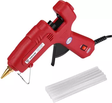 Клеевой пистолет 120Вт, стержня 11мм, стержней в комплекте: 6шт., от сети, Deko DKGG80/120, красный (063-4976)