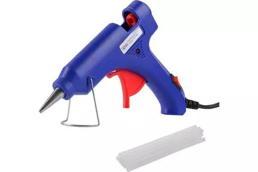 Клеевой пистолет 30 Вт, стержня 7 мм, стержней в комплекте: 12 шт., от сети, 5 г/мин, Deco DKGG30 SET2, синий (063-4979)
