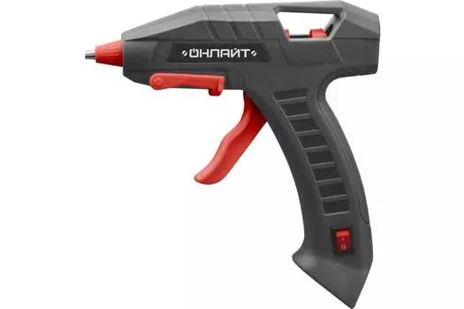 Клеевой пистолет 40 Вт, стержня 7 мм, от сети, Онлайт OTE-Pk04-40W-7, черный (25913)