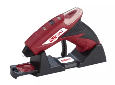 Клеевой пистолет, стержня 7 мм, АКБ, 16 г/мин, RedVerg RD-GG3, черный/красный 6V