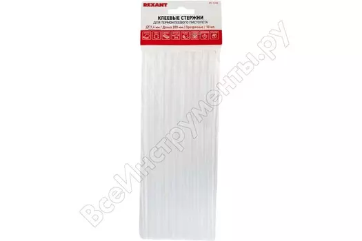 Клеевые стержни REXANT 09-1103 7x200мм, прозрачный, 10шт., блистер (16124940)
