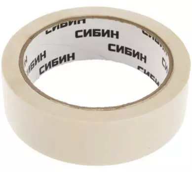 Клейкая лента малярная 3 см x 25 м односторонняя, бумага, бежевый, 1 шт., СИБИН (12111-30_z01)