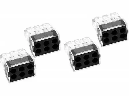 Клемма EKF СМК 106 6x1...2.5 мм, чёрный (plc-smk-106r)