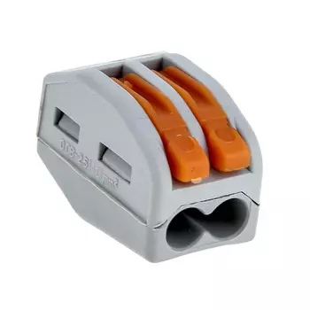 Клемма EKF СМК 222-412 2x0.08...2.5 мм, с рычагами, серый/оранжевый (plc-smk-412)