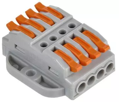 Клемма монтажная IEK СМК 222-4144P 8x0,08-4 мм, с рычагами, серый (UKZ20-4144P-050)
