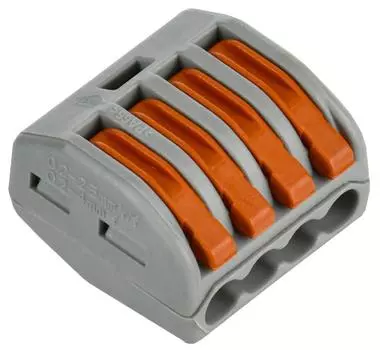 Клемма монтажная IEK СМК 222-414 4x0,08-4 мм, с рычагами, серый (UKZ20-414-050)