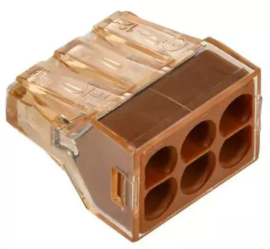 Клемма монтажная IEK СМК 773-606 6x0.75-4мм2, 4 шт., коричневый (UKZ10-606-004)