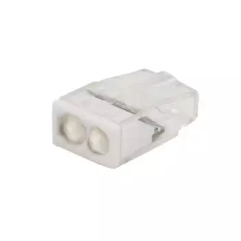Клемма монтажная Rexant СМК 2273-242 2x0,5 - 2,5 мм, 100 шт., с пастой, белый/прозрачный (07-3216)