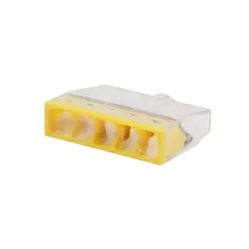 Клемма монтажная Rexant СМК 2273-245 5x0,5 - 2,5 мм, 100 шт., с пастой, желтый/прозрачный (07-3219)