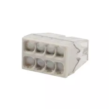 Клемма монтажная Rexant СМК 2273-248 8x0,5 - 2,5 мм, 6 шт., с пастой, белый/прозрачный (07-5230-6)