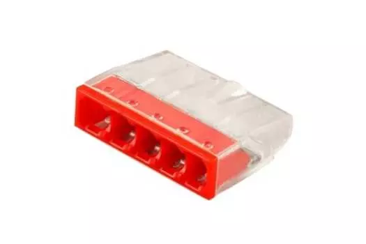 Клемма монтажная STEKKER LD2273-205 2-5x0,5...2,5 мм, красная/прозрачная (32391)