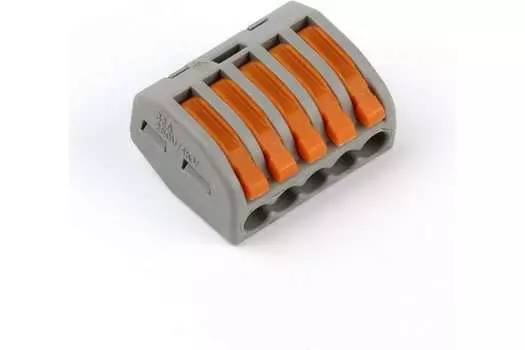Клемма Smartbuy 5x0.5-4 мм, с рычагами, серый/оранжевый (SBE-cwcc-5)
