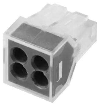 Клемма СВЕТОЗАР 49170-4, 4x2.5мм², 2шт., для одножильного кабеля, серый (49170-4)