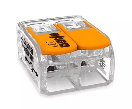 Клемма WAGO 2x6мм, с рычагами, прозрачная (221-612)