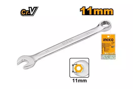 Ключ гаечный комбинированный 11x11 мм, CrV, INGCO HCSPA111 (HCSPA111)
