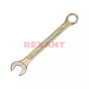 Ключ гаечный комбинированный 15x15 мм, углеродистая сталь, REXANT ZINC (12-5810-2)