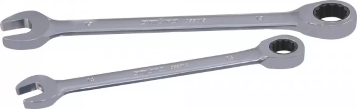 Ключ гаечный комбинированный 19x19 мм, CrV, трещотка, кованый, Ombra 035019 (55386)