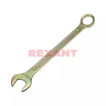 Ключ гаечный комбинированный 19x19 мм, углеродистая сталь, REXANT ZINC (12-5813-2)
