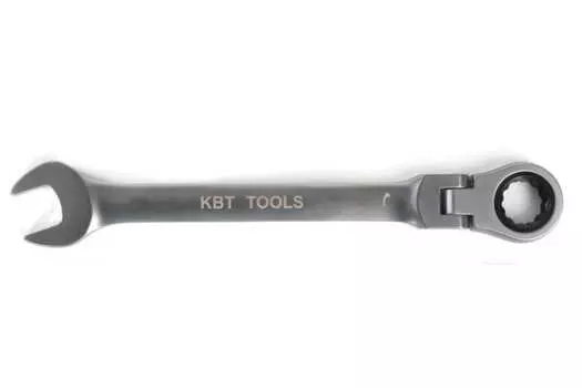 Ключ гаечный комбинированный 8 мм, CrV, трещотка, шарнирная головка, KBT (79192)
