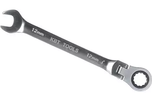 Ключ гаечный комбинированный трещеточный 13x13 мм, CrV, трещотка, шарнирная головка, КВТ 79195 (79195)