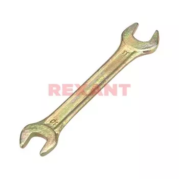 Ключ гаечный рожковый 10x11 мм, углеродистая сталь, REXANT ZINC (12-5824-2)