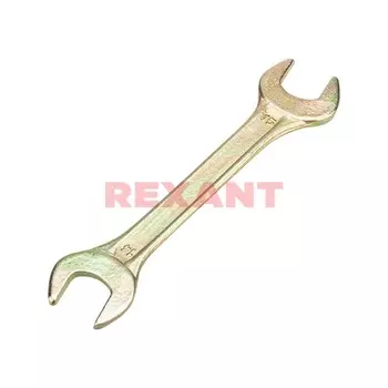 Ключ гаечный рожковый 14x15 мм, углеродистая сталь, REXANT ZINC (12-5825-2)
