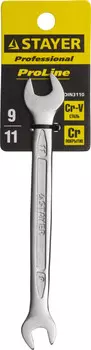 Ключ гаечный рожковый 9 мм, 11 мм, STAYER (27035-09-11)