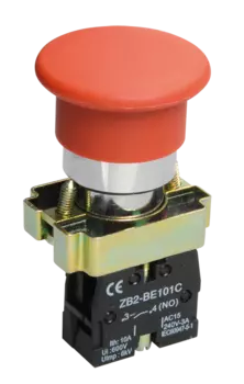 Кнопка грибовидная без фиксации 22 мм, 1NO, красный, IEK LAY5-BC41 (BBG70-BC-K04)