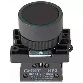 Кнопка плоская, 1NO, черный, CHINT NP2-EA21 (574814)