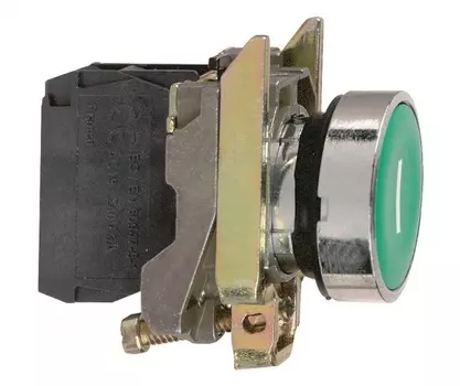 Кнопка плоская без фиксации 22.5мм, 1NO, зеленый, Schneider Electric Harmony (XB4BA3311)