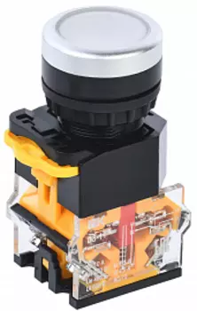 Кнопка плоская без фиксации 22 мм, 1NO 1NC, белый, IEK D8-11 (BBT30-11-3-22-K01)