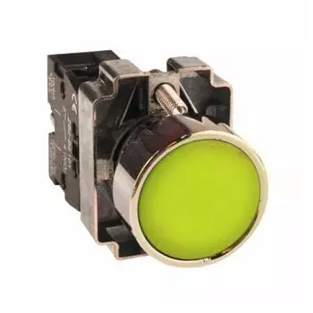 Кнопка плоская без фиксации 22 мм, 1NO, желтый, EKF PROxima BA51 (xb2-ba51)