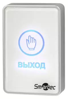 Кнопка выхода Smartec ST-EX020LSM-WT, сенсорная, накладная, пластик, НЗ/НР контакты, 12-24 В(DC), размер: 86х50х20 мм, белый (ST-EX020LSM-WT)