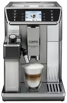 Кофемашина автоматическая De'Longhi PrimaDonna Elite ECAM 650.55.MS, зерновой / молотый, 2л, автоматический капучинатор, металлические жернова, дисплей, управление со смартфона, серебристый, 1450Вт