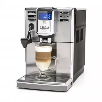 Кофемашина автоматическая GAGGIA Anima DeLuxe, молотый/зерновой, 1.8 л, полуавтоматический, керамические жернова, дисплей, серебристый, 1.85 кВт (RI8761/01)