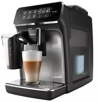 Кофемашина автоматическая Philips LatteGo EP3246, зерновой / молотый, 1.8л, автоматический капучинатор, керамические жернова, дисплей, черный/серебристый, 1500Вт (EP3246/70)