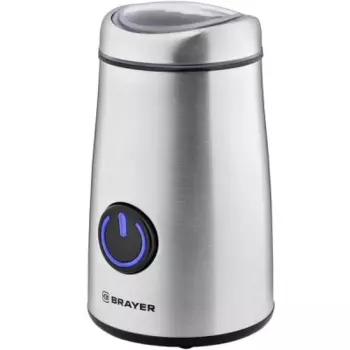 Кофемолка BRAYER 1184BR, ротационный нож, 50г, 150Вт, серебро