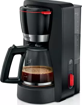 Кофеварка капельная Bosch TKA4M233, 1.2 кВт, кофе молотый, 1.4 л/1.4 л, черный (TKA4M233)