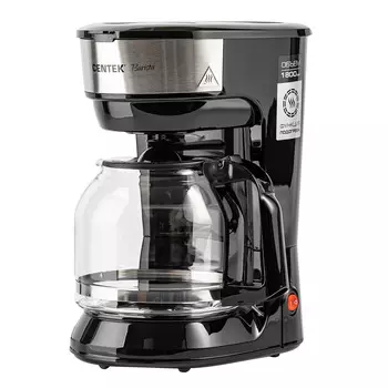 Кофеварка капельная Centek CT-1147, 900 Вт, кофе молотый, 1.8 л, черный/серебристый (CT-1147)