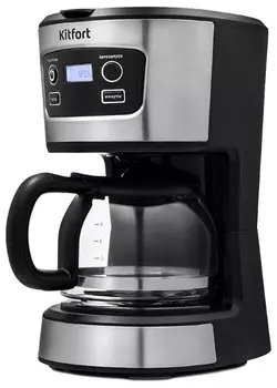 Кофеварка капельная Kitfort KT-738, 700 Вт, кофе молотый, 700 мл/700 мл, дисплей, черный/серебристый