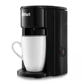Кофеварка капельная Kitfort KT-763, 350 Вт, кофе молотый, 120 мл/150 мл, черный (KT-763)