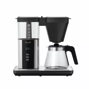 Кофеварка капельная Kyvol Premium Drip Coffee Maker CM06, 1.55 кВт, кофе молотый, 1.25 л/1.25 л, дисплей, черный (CM-DM101A)