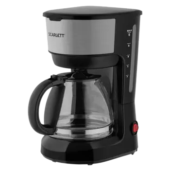 Кофеварка капельная Scarlett SC-CM33012, 600 Вт, кофе молотый, 600 мл/750 мл, черный (SC-CM33012)