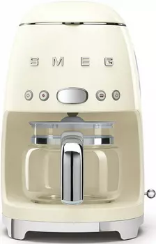 Кофеварка капельная SMEG 50's Style DCF02CREU, молотый, 1.4л, дисплей, кремовый, 1050Вт (DCF02CREU)