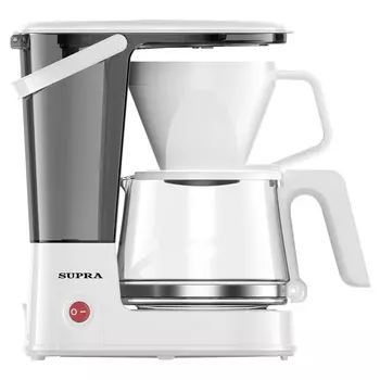 Кофеварка капельная Supra CMS-1245, 750 Вт, кофе молотый, 1.25 л, белый (CMS-1245)