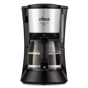 Кофеварка капельная Ufesa CG7125 Capriccio 12 Delux, 680 Вт, кофе молотый, 1.2 л/1.2 л, черный/серебристый (71605329)